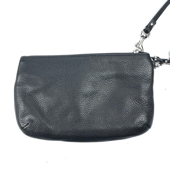 Coach Park Wristlet Black Leather Clutch Large Hangtag Wallet Night Out - Picture 4 of 9
